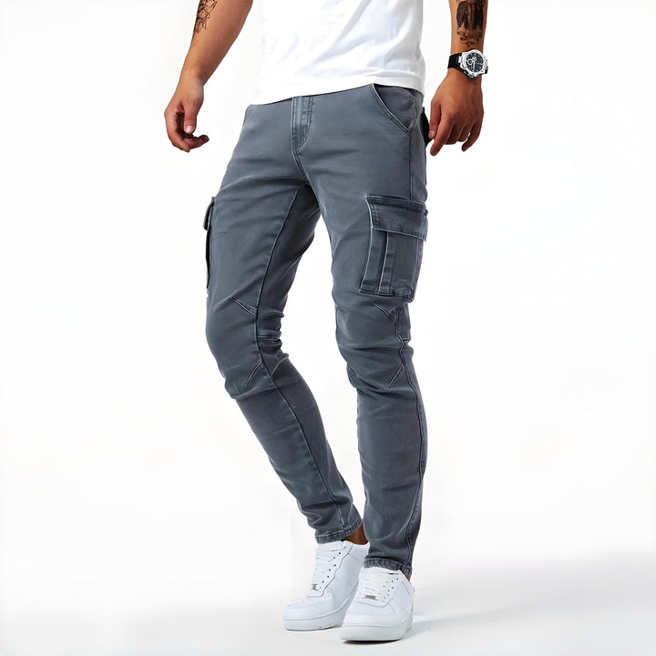 Remo | Elastic Denim Cargo Pants