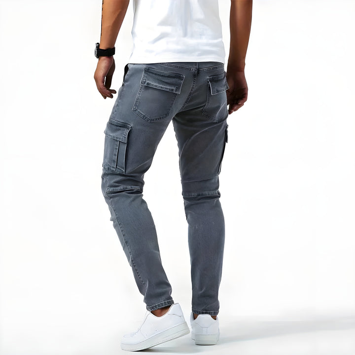 Remo | Elastic Denim Cargo Pants