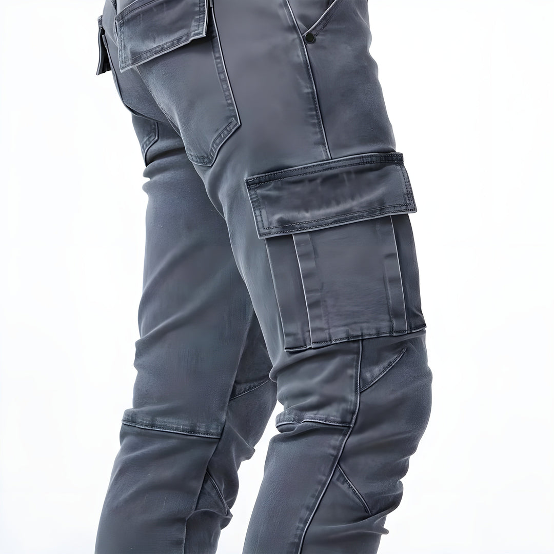 Remo | Elastic Denim Cargo Pants