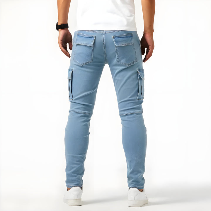 Remo | Elastic Denim Cargo Pants