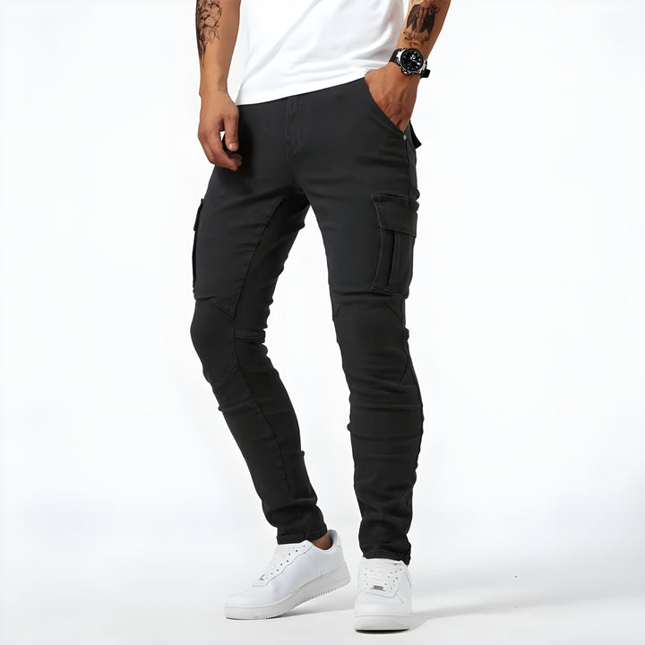 Remo | Elastic Denim Cargo Pants